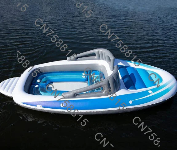 6-Person Island Floating Bed Pirate Ship Multi-Person Water Party Yacht Floating Raft，PVC Thickened Inflatable