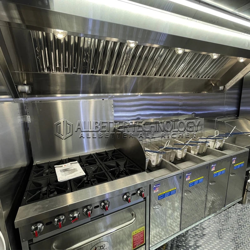 Allbetter Luxury Mobile Kitchen Trailer Fully Equipped Commercial Kitchen Fries Pizza Burger Ice Cream Food Truck Trailer