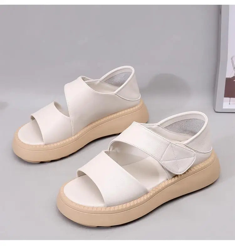 New 2025 Women's Beach Sandals Thick Bottom Roman Shoes comfortable soft sole versatile casual small fresh sandals fashion