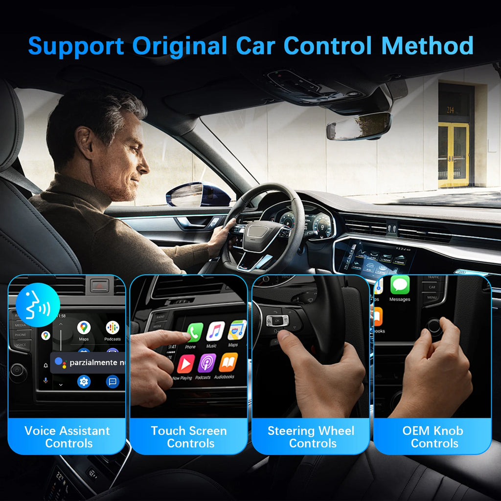 Ezonetronics Wireless CarPlay android auto adapter for factory wired car, wireless CarPlay & Android auto 2 in 1