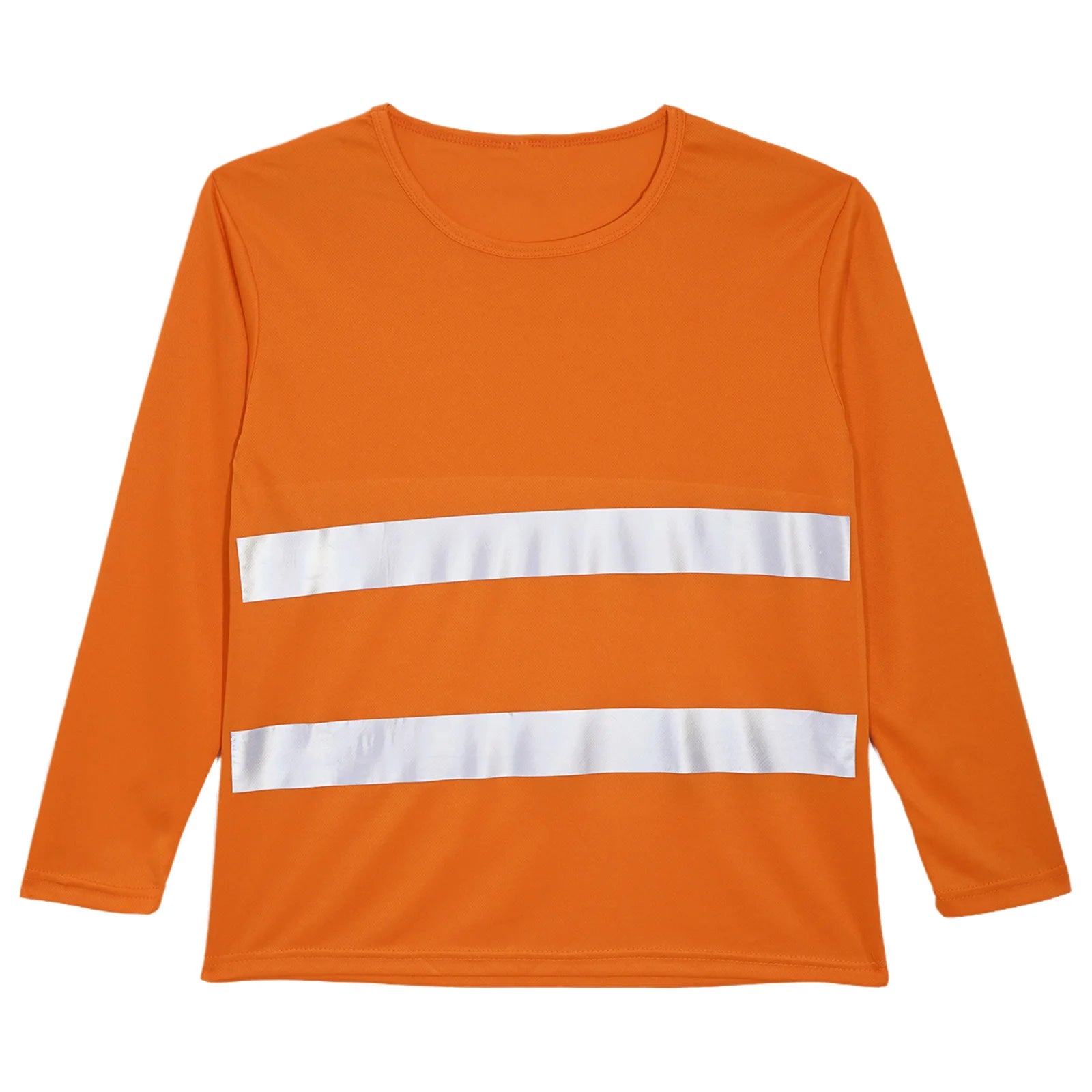 Mens T-shirt Moisture-Wicking Long Sleeves Reflective Safety Top for Volunteer Activities Social Service Cycling Workout Running