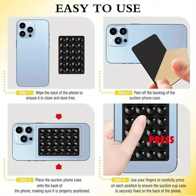 2pcs Double Sided Silicone Suction Cup Mobile Phone Suction Cup With Adhesive Pad Silicone Pad Rubber Suction Cup ﻿