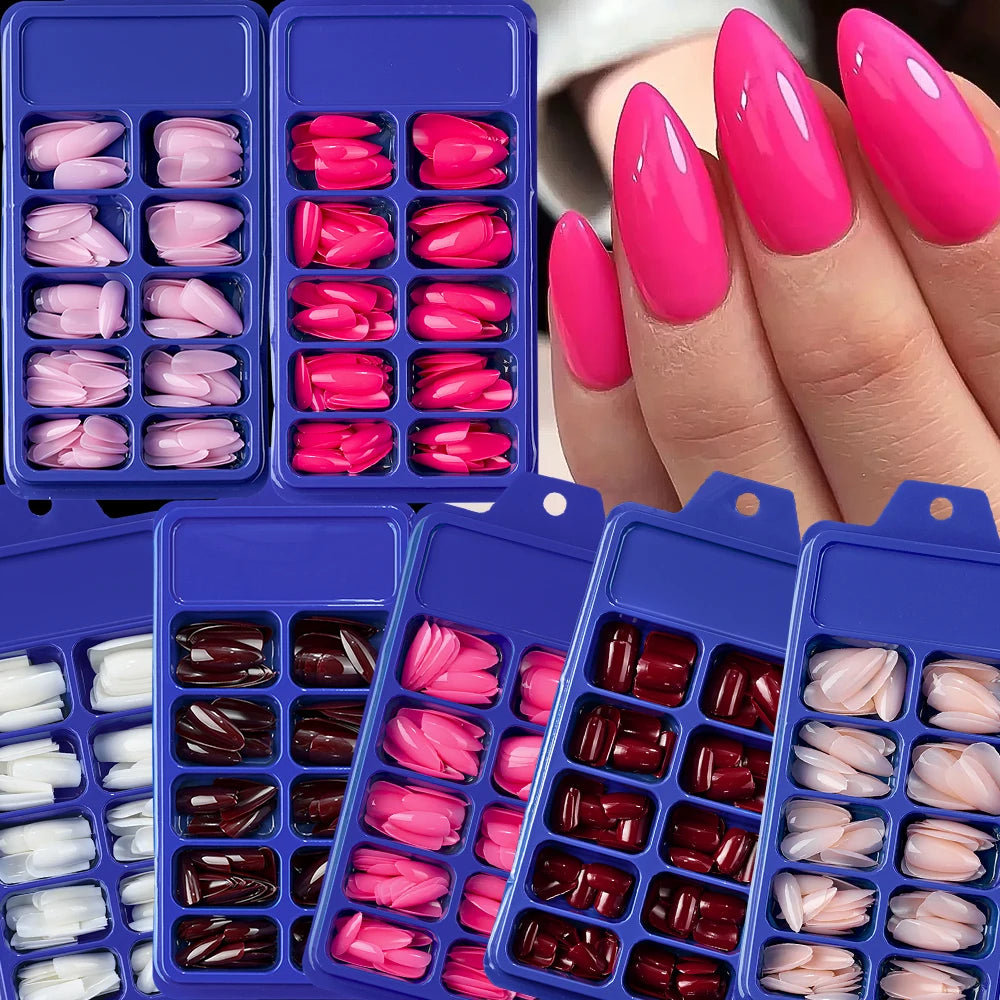 120Pcs Red Short Square Fake Nails Summer Glossy Full Cover Press on Nailtip Acrylic False Fingertip for Women Mother's Day Gift