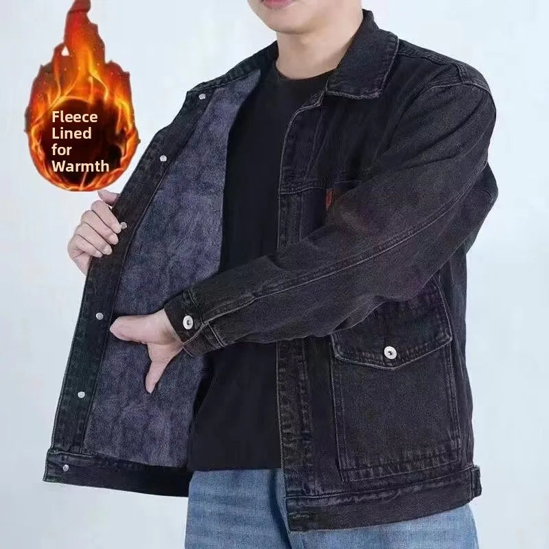 Retro American Denim Jaet Loose Fit with Multiple kets for Men Casual Wear Resistant And Dirtproof for Spring And Autumn