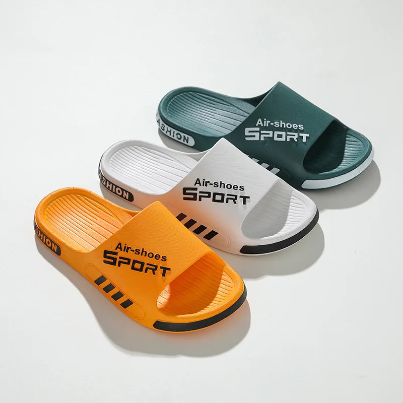 Men's Slippers Summer PVC Soft Slippers for Male Outdoor Thicken Anti-slip Beach Sandals Bathroom Home Flip Flop 2024 New Sandal