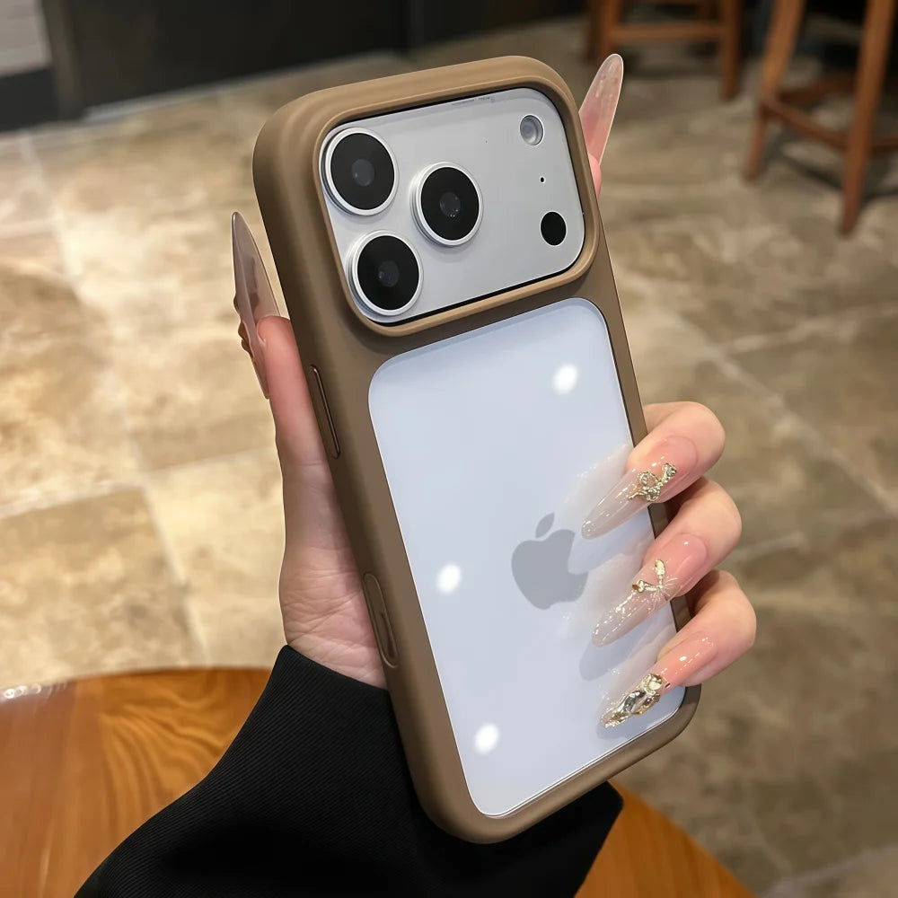 Intelligent Camera Touch Button Crystal Clear Phone Case for iPhone 17 Pro Max 16 Pro 17 Air Transparent Shockproof Cover Funda