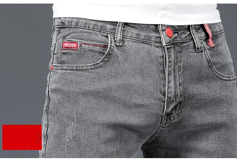 Men's Cotton Business Casual Skinny Jeans – 2025 Style