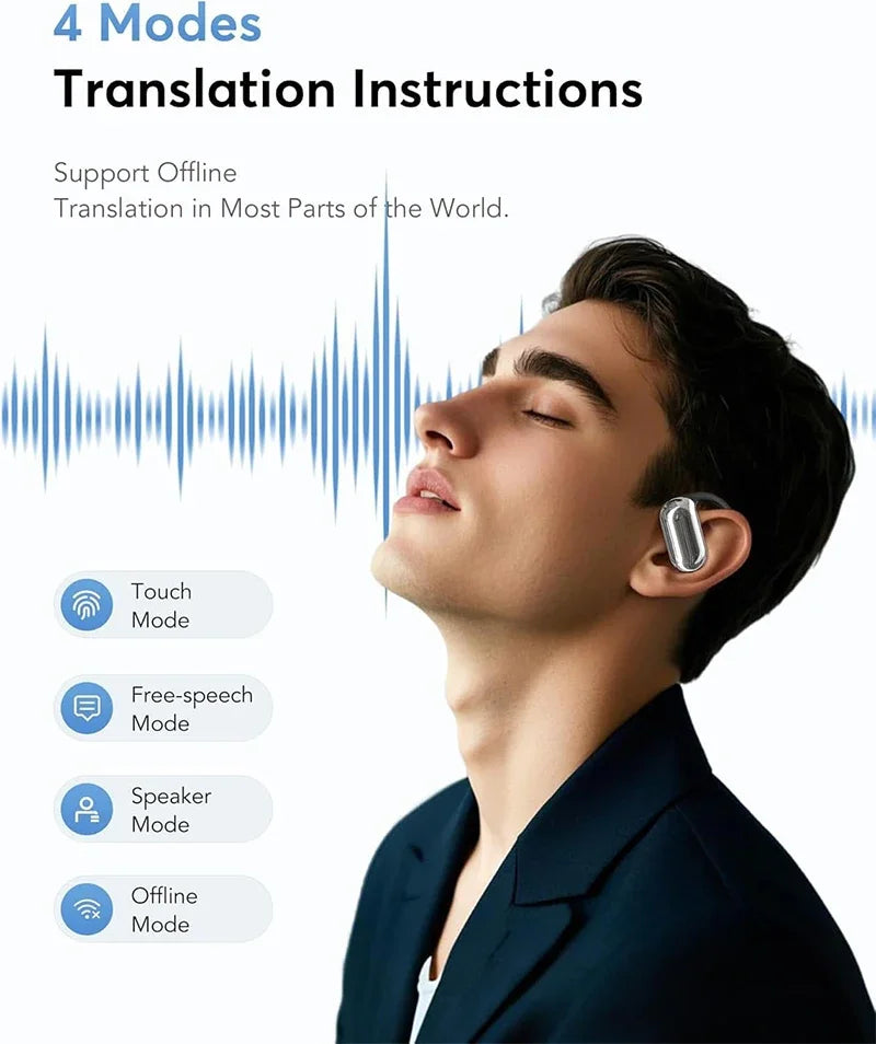 UYUXIO Real Time AI Language Translation Earbuds OWS Translator Headphone with 144 Languages Earphone Ear Buds for Business