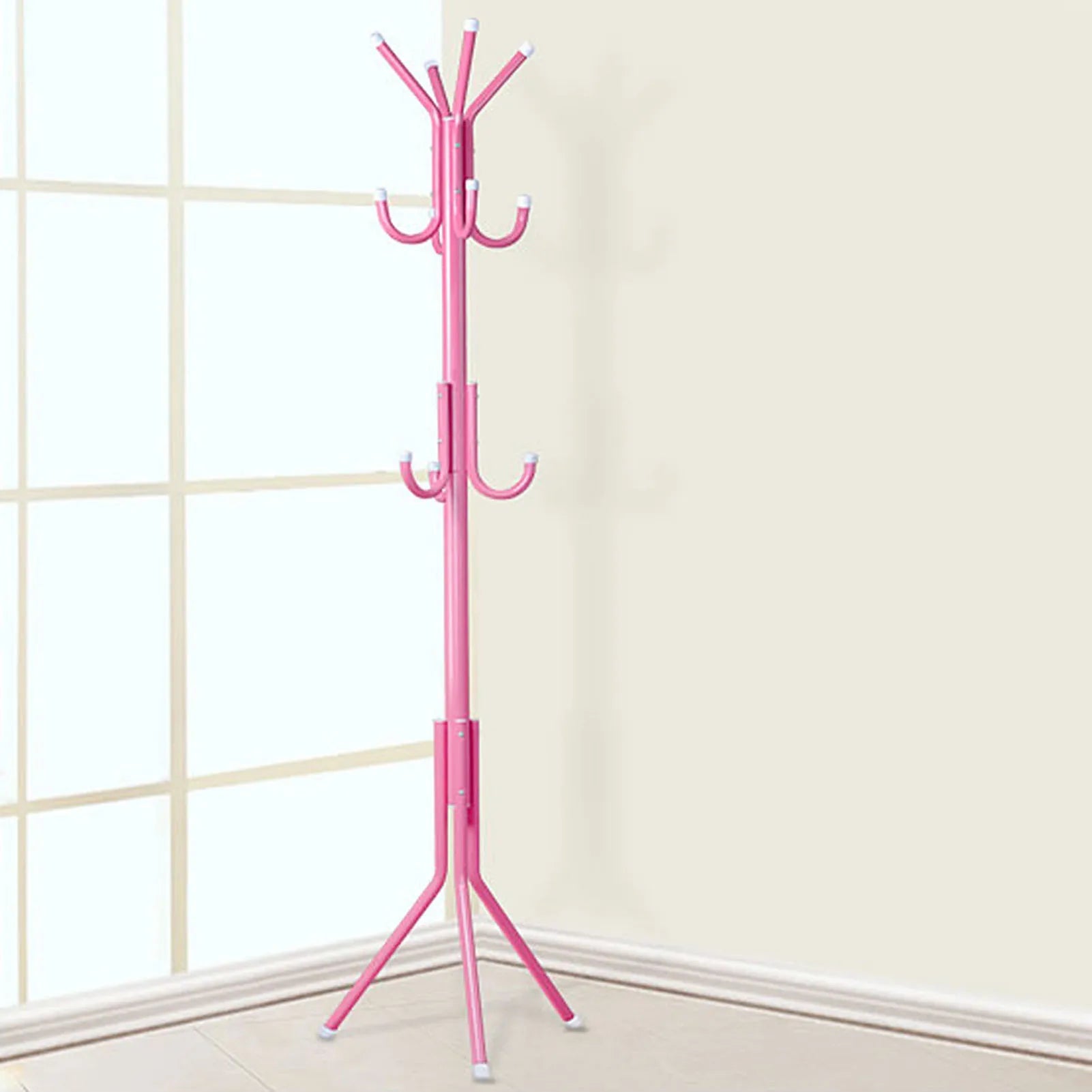Clothes and Hats Rack Metal Multi Hooks Mobile and Convenient Coat Rack for Home Living Room Hangers Clothes Rack Stand