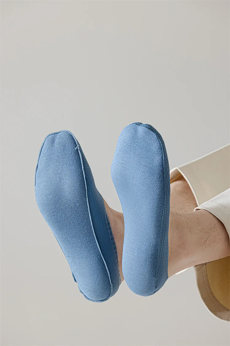 Men's Low Cut Ankle Boat Socks Summer Thin Breathable Invisible No Show Socks Men Male Silicone Anti-slip Ice Silk Sock Slippers