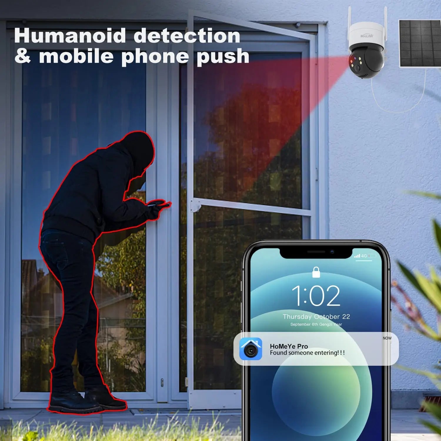 4MP Wireless Security Camera Outdoor WiFi Solar Battery Powered Camera Pan/Tilt Rotate Surveillance Camera Home Protection 2.4G