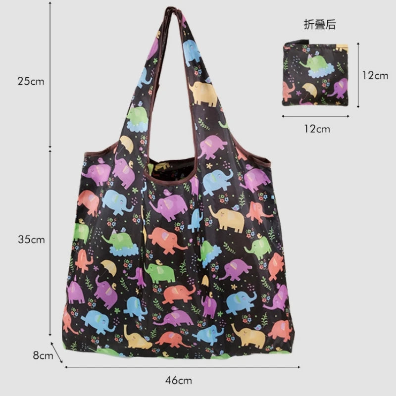 Large Reusable Shopping Bag for Women Shopper Tote Folding Bag Eco-Friendly Reusable Foldable Grocery Case Handbags Storage Bags