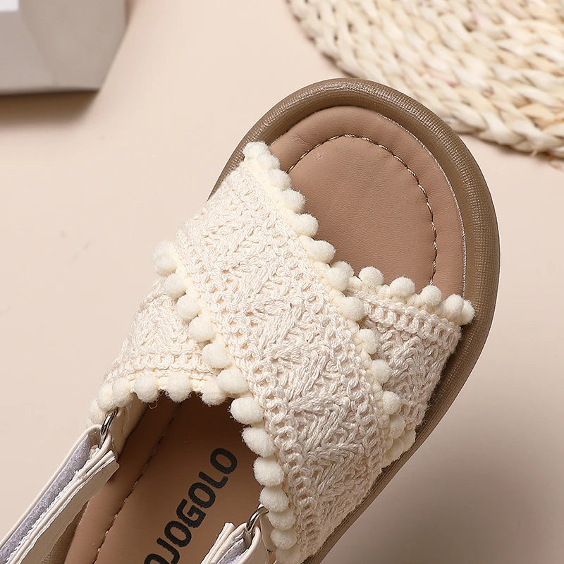 Girl Summer Sandals Classic Fashion Ethnic Style Kids Beach Sandals Fashion Open-toe Versatile Children Non-slip Causal Shoes