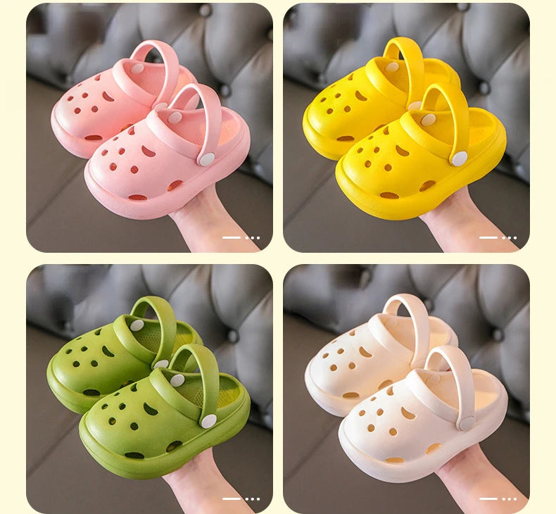 Boys Girls Summer Kids Clogs Children's Hole Shoes Infant Indoor Slippers Non-Slip Beach Sandals Toddler Baby Home Shoes