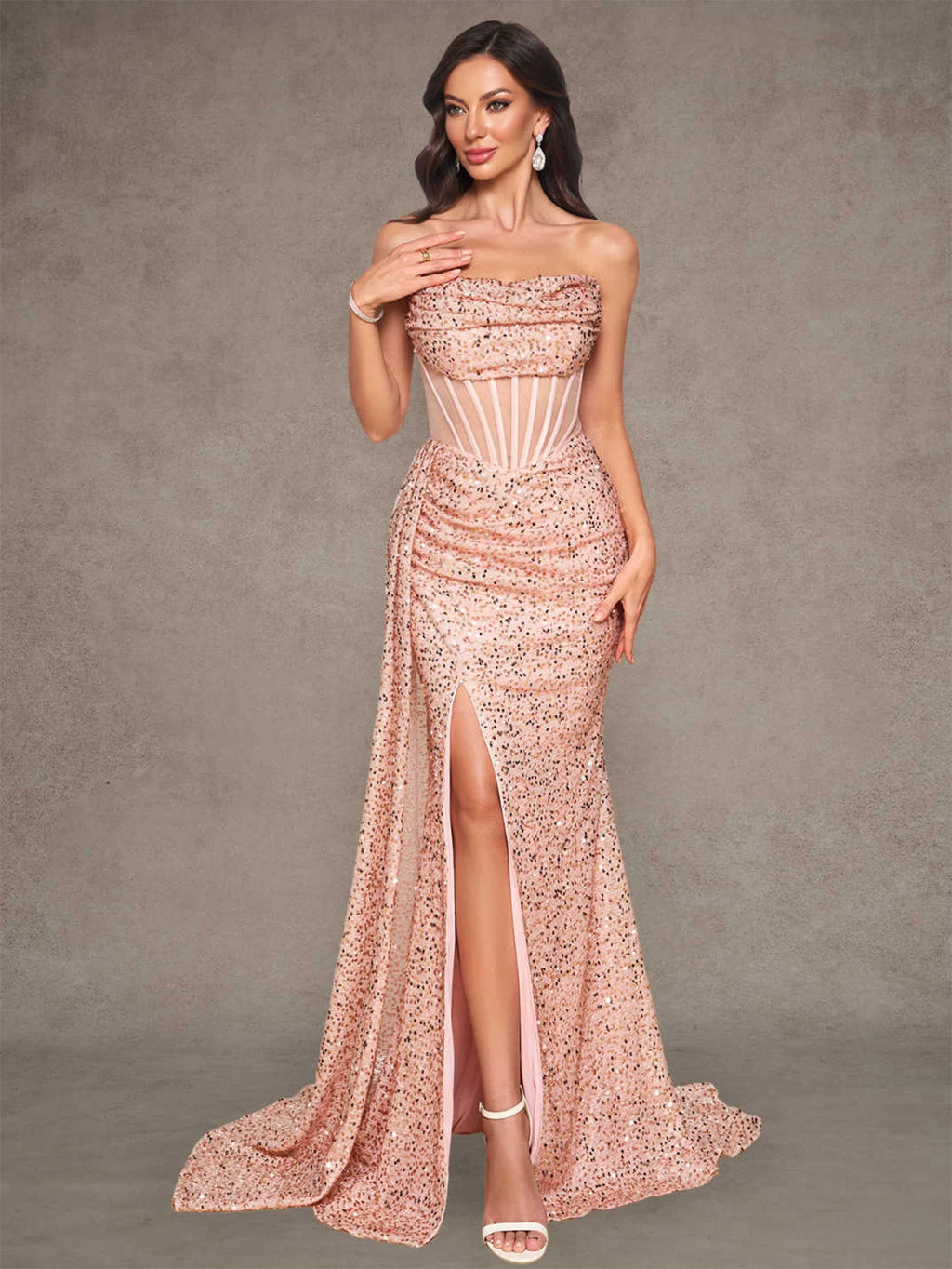 2026 Elegant Bridesmaid Dress Prom Evening Gown for Women Party Dresses Stylish Bridal Attire in Multiple Sizes