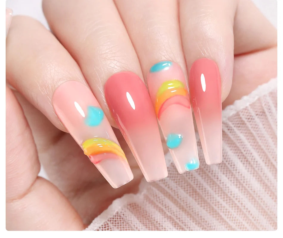 BORN PRETTY 10ml Translucent Jelly Nude Gel Nail Polish Colorful  Varnish Semi Permanent UV LED Nail Art  Manicure Gel