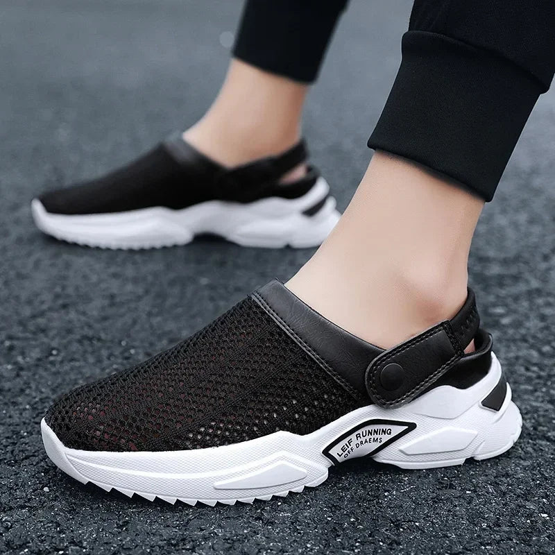 Men Sandals Platform Sandals Designer Mesh Mules Breathable Padded Beach Slippers 2024 Slip on Lightweight Men Sneakers