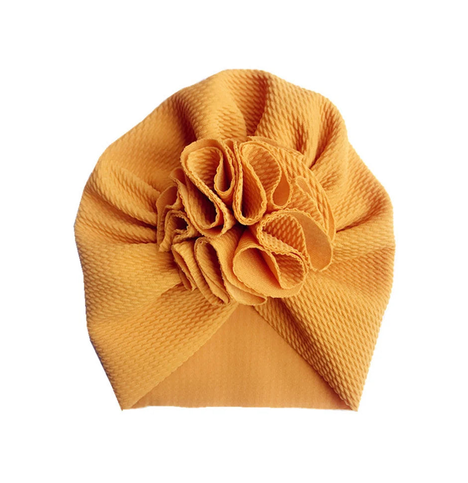 Cute Flower Baby Turban Hat Soft Baby Girl Headwrap Beanie Hat For Newborn Infant Toddler Headwear Headband