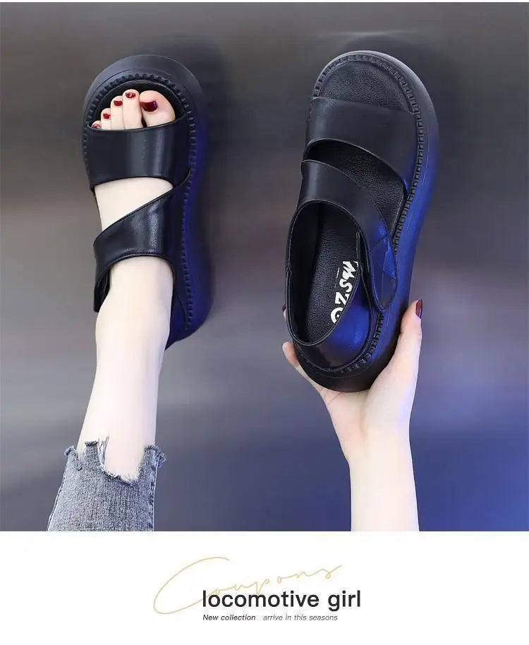 New 2025 Women's Beach Sandals Thick Bottom Roman Shoes comfortable soft sole versatile casual small fresh sandals fashion
