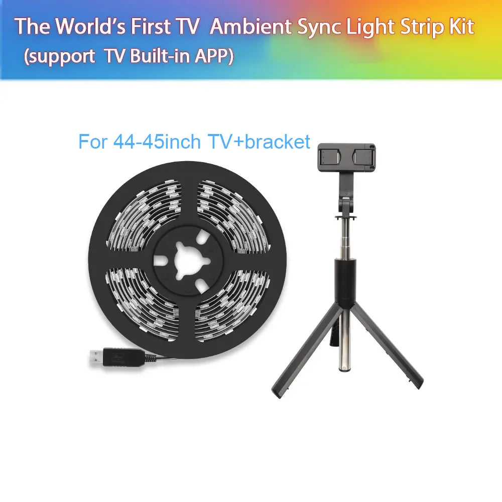 Smart Ambient Sync TV Backlight Sync Screen Color Led Strip Light USB, App Control ,Smart Phone Camera Screen Capute Technology