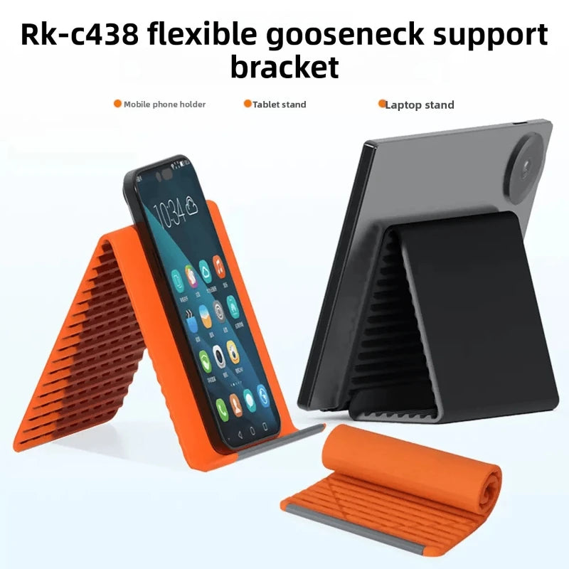 2PCS Foldable Silicone Phone and Tablet Stand, Adjustable Non-Slip Desktop Holder, Portable Device Stand for Home, Office and Travel