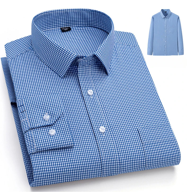New in shirt elegant 40%cotton long-sleeve shirts for men slim fit Casual plain shirt plaid designer tops houndstooth clothes