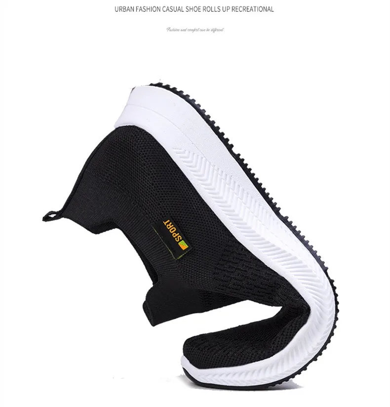 Men Walking Shoes Knit Mesh Breathable Sneakers Lightweight Sneakers Slip-on Mens Casual Shoes Fashion Comfort