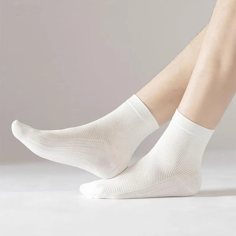 3pairs Men's Odor-Resistant and Sweat-Absorbing Mid-Calf Socks Fashion High Quality Breathable Ankle Sock Solid Color Sports Sox