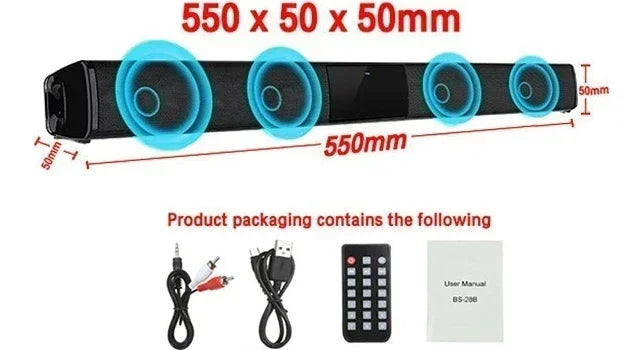 Portable Super Powerful Sound Bar Wireless Bluetooth Speaker Surround Stereo Home TV Sound Box Subwoofer FM Radio Caixa De Som