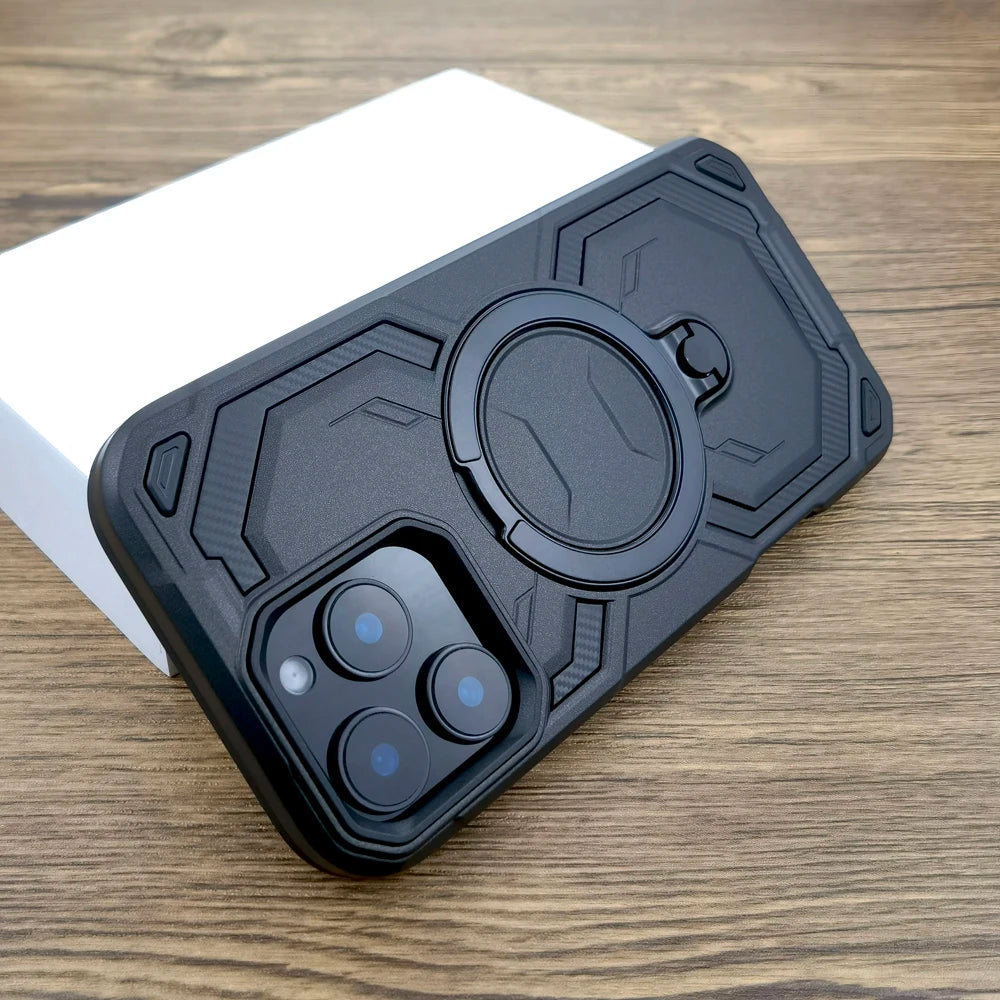 Shockproof Armor Magnetic Case For iPhone 17 16E 16 15 14 13 12 Pro Max iPhone16 16Pro 17Pro for Magsafe Wireless Charge Cover