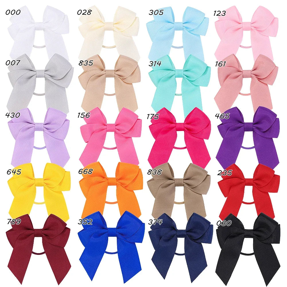3.15inches Solid Color Hair Ribbon Hair Band for Girls Toddler Cheer Up Bows Head Rope Kids Headwear Ponytail Hair Accessories