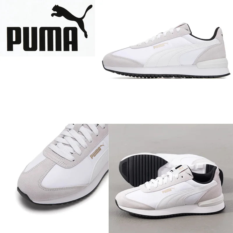 PUMA Unisex White Grey Gold Low Top Sneakers 399250-11 Retro Casual Shoes