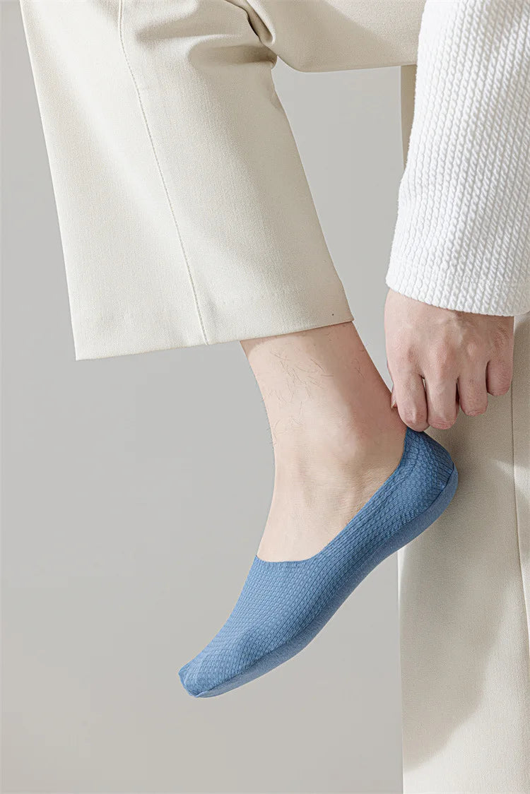 Men's Low Cut Ankle Boat Socks Summer Thin Breathable Invisible No Show Socks Men Male Silicone Anti-slip Ice Silk Sock Slippers