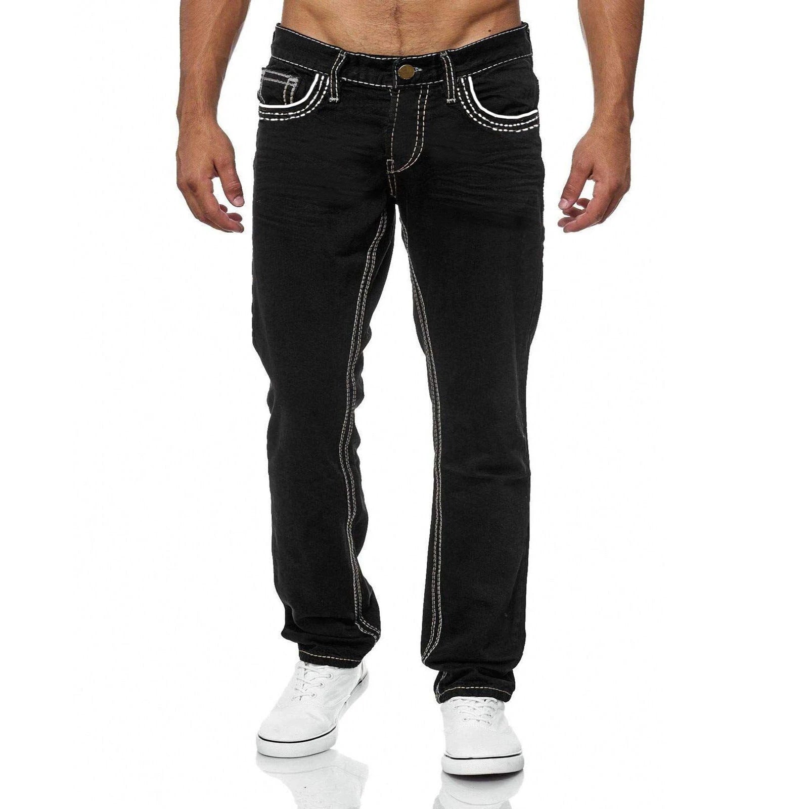 Men's Washed Straight Boyfriend Jeans – Spring & Summer Style