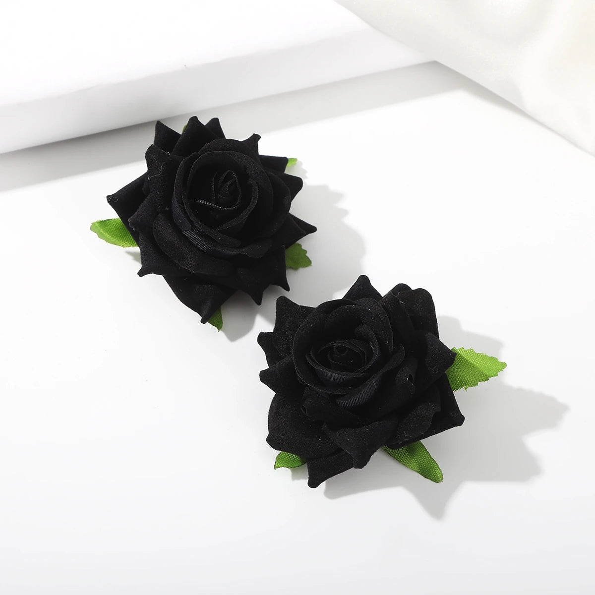 AWAYTR 2pcs New Girls Hair Rope Simulation Flower Cloth Elastic Hair Bands Rose Hair Ties Woman Hair Accesories Wholesale