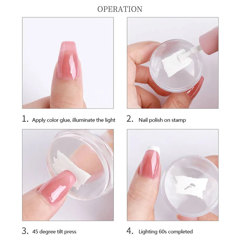 Silicone Stamping Plates Kit French Manicure Design Plate Stamp Polish Stencil Template Seal Stamper Scraper Accessories Tools