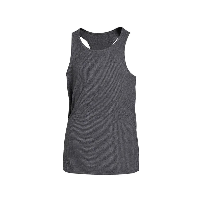 Men's Summer O-neck loose stripe gym Tank top Men Fitness sleeveless pullover Sports Undershirt Elasticity casual vest men tops