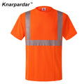 S-4XL Summer Reflective T-shirt Safety Work Short Sleeves Shirts High  Visibility Shirts Ideal for Construction Mining Airport