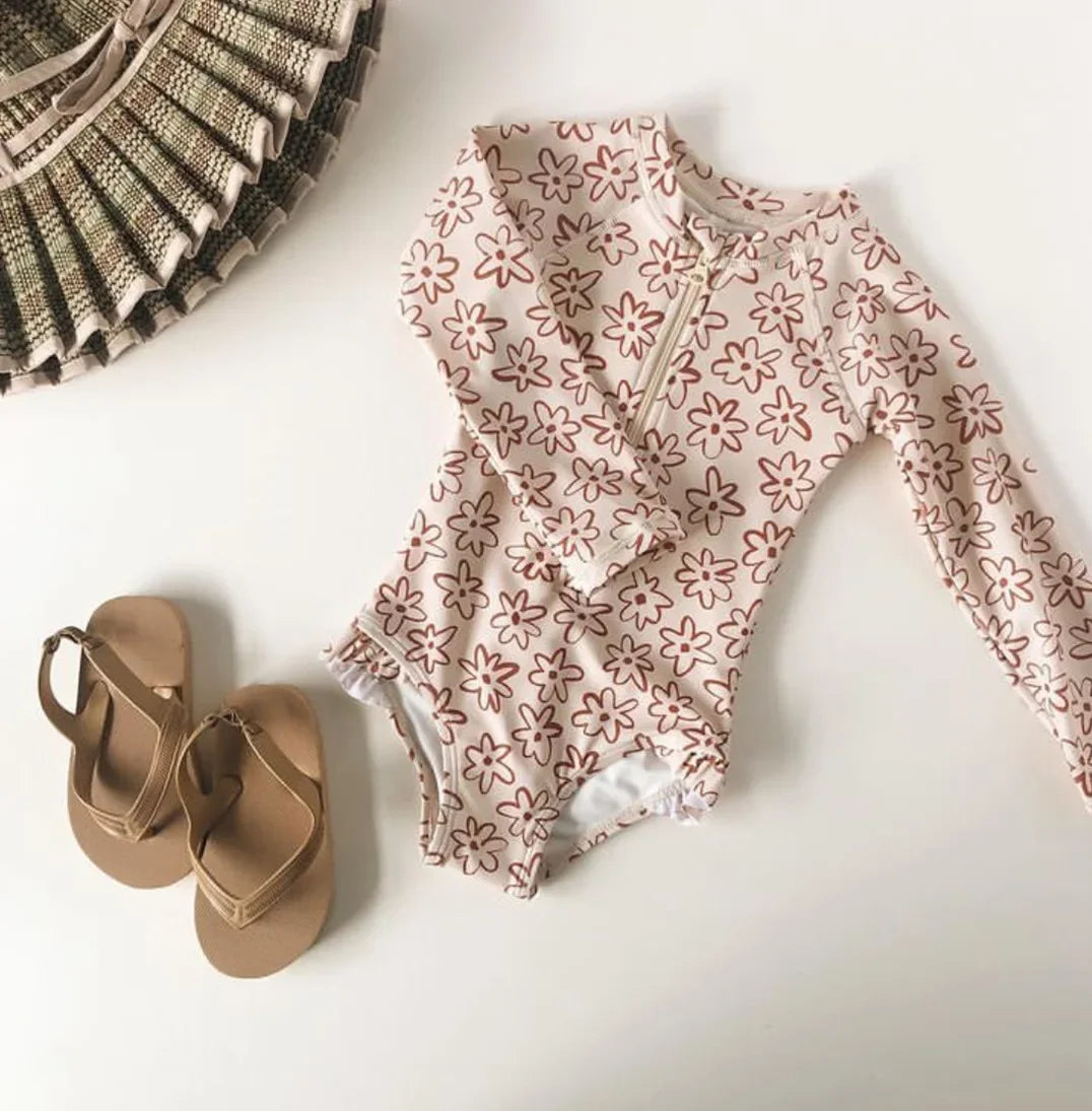 Girls Swimwear New Summer RC Brand Baby Romper Boys Swimsuit Children Beach Wear Sisters Brother Kids Clothes Swimming Bathing