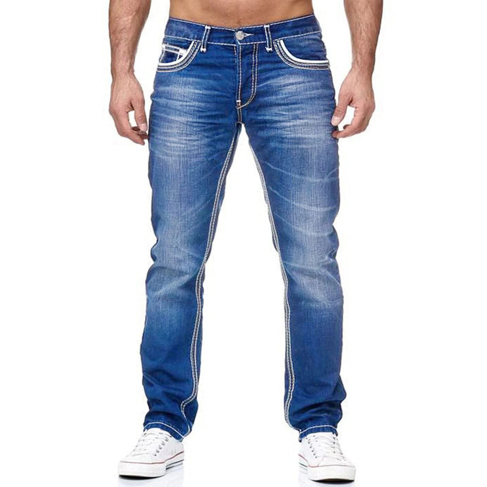 Men's Washed Straight Boyfriend Jeans – Spring & Summer Style