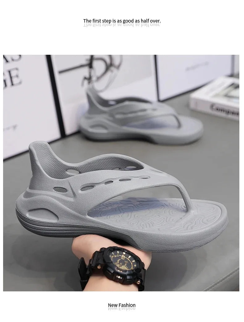 New Design Fashion Mens Flip-flops Casual Shoes Soft Slides Home Slippers Beach Shoes Men Slippers Indoor Outdoor Beach Sandals