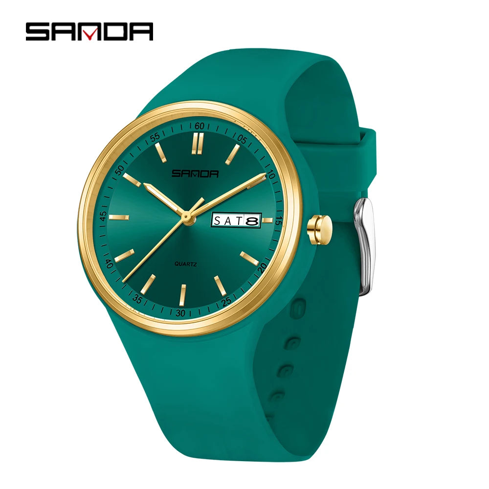 SANDA Top 6213 Male and Female Student Watches Casual Simple Dual Calendar Fashion Male and Female Student Quartz Watches 2025