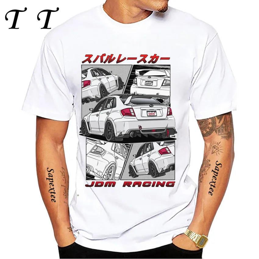 JDM Subie Impreza WRX Bugeye 2000 T-Shirt New Summer Men's Short Sleeve Funny Car Design Sport White Casual Boy Tee shirt Tops