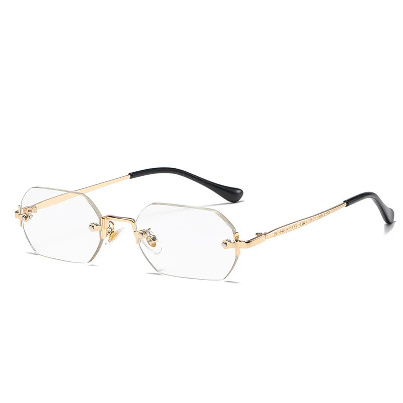 SHAUNA Gothic Rimless Sunglasses Retro Punk Gradient Shades UV400