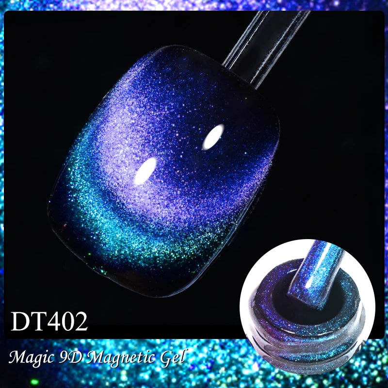 7ml Aurora Cat Magnetic Gel Nail Polish Blue Nails Sparkling Glitter Semi-Permanent Nail Art Soak Off UV Gel Varnish Manicure