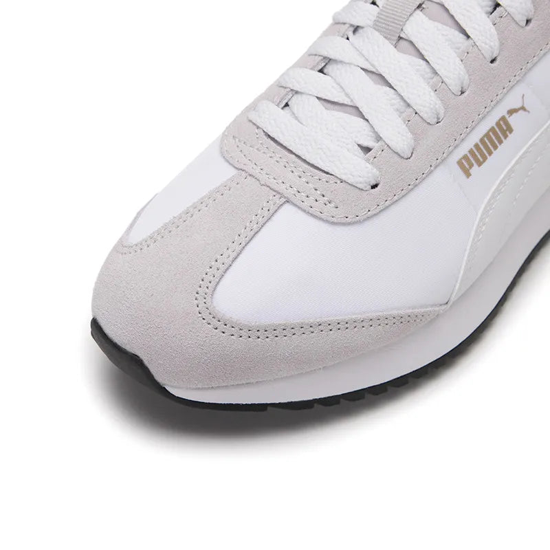 PUMA Unisex White Grey Gold Low Top Sneakers 399250-11 Retro Casual Shoes