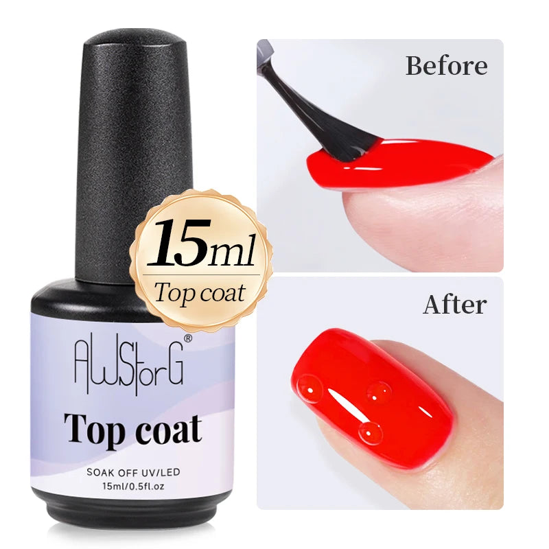 AWStorG 15ML Nail Tips Glue Gel For Falses Nail Tips Fast Extension 3 IN 1 Function Nails Art Transparent Gel Polish Soak Off UV