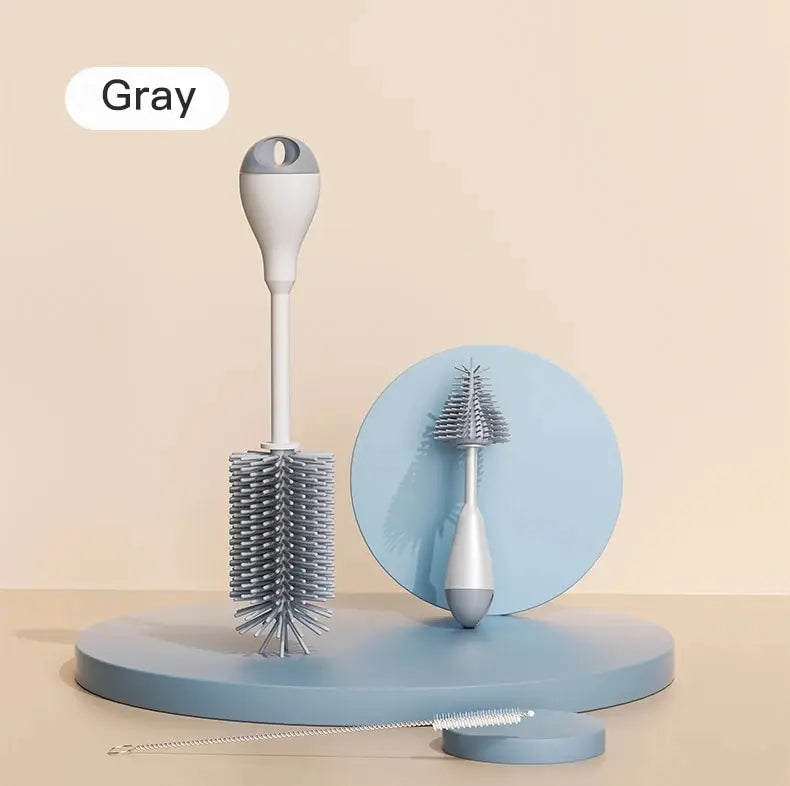 360° Silicone Baby Bottle Cleaning Brush Set 3-in-1 – Bottle, Pacifier & Straw Cleaner