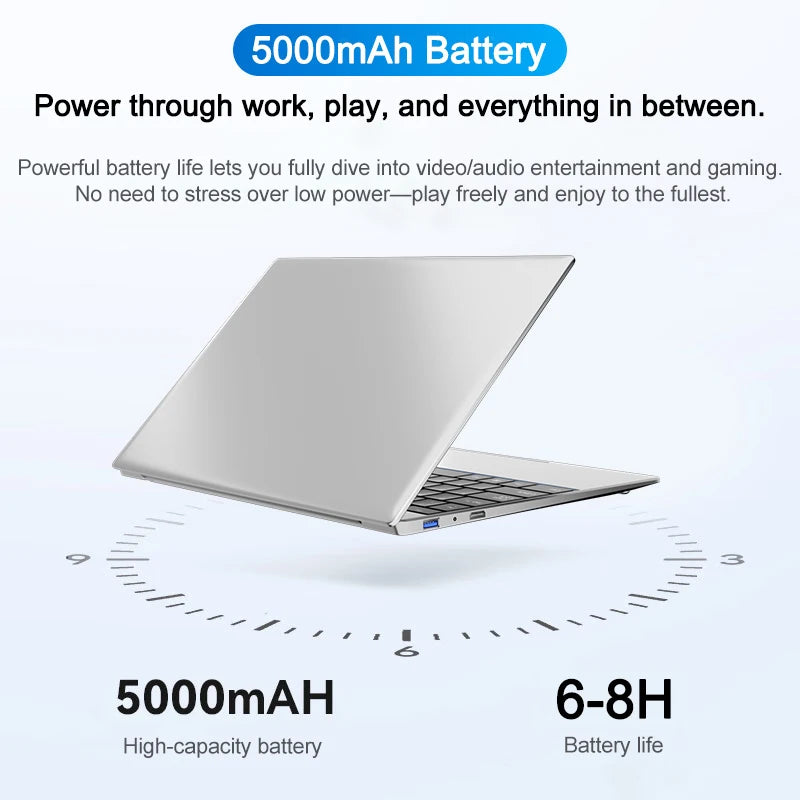 2026 New Core i7 8650U Windows 11 Pro Laptop 32GB RAM 2TB SSD for Gaming Office Studio High-Speed Notebook 5000mAh