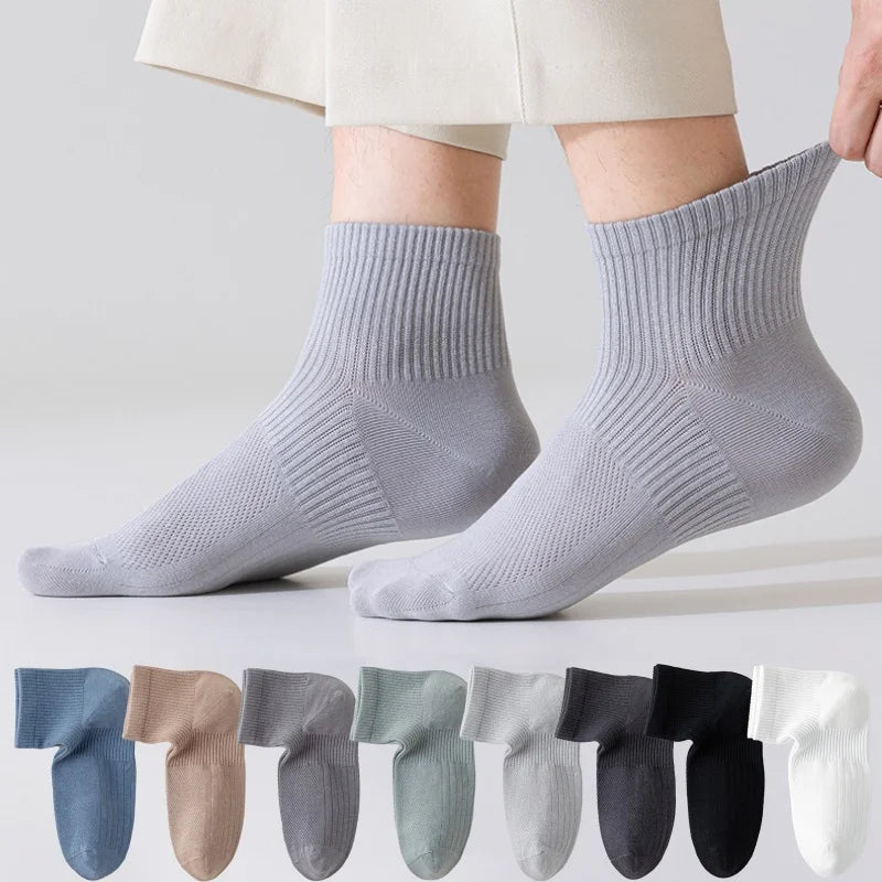 1/3 Pairs Men's Cotton Antibacterial No-Show Socks - Summer Thin Moisture-Wicking Breathable Sports Ankle Socks